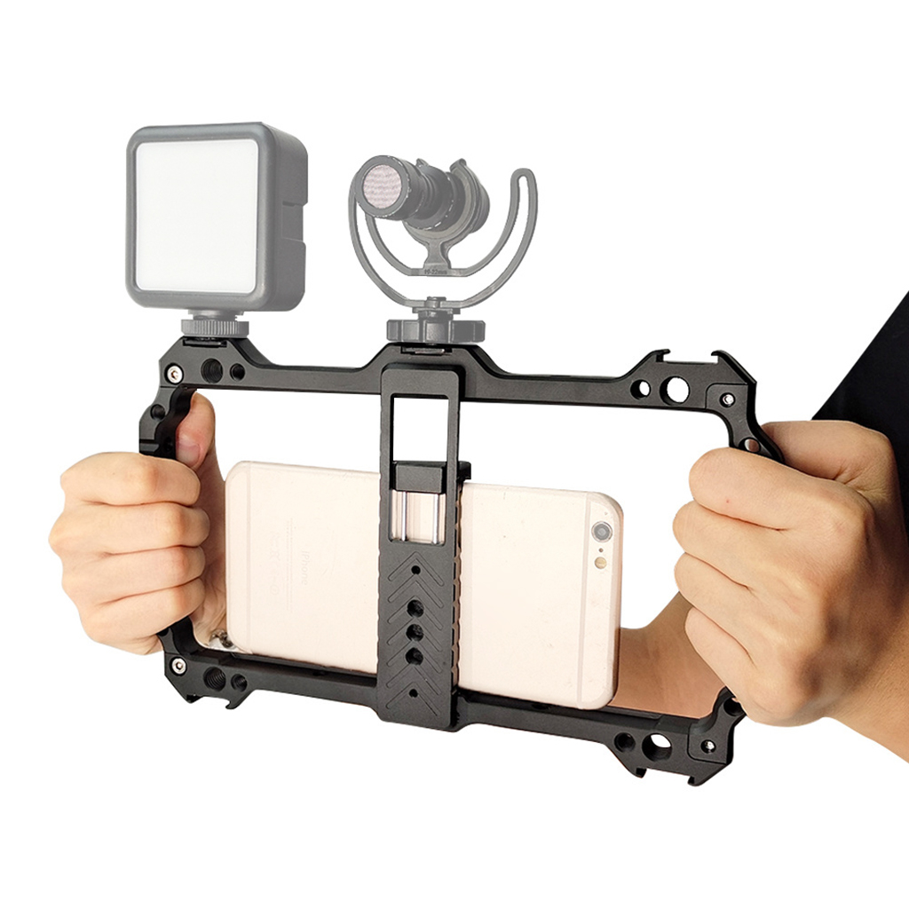 Photography Lighting Rig - Universal Metal Phone Cage Rig with