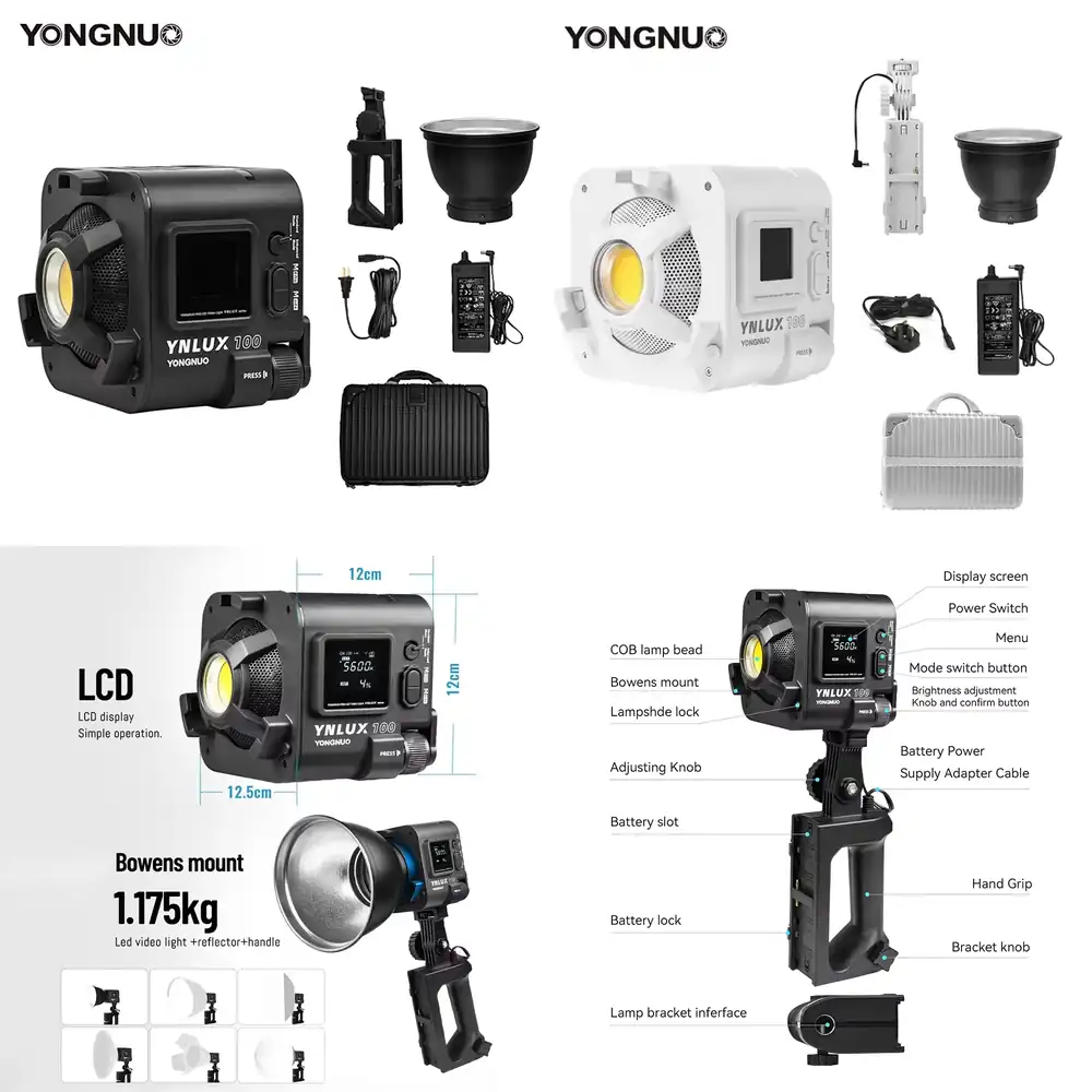 Photography And Lighting - YONGNUO YNLUX100 100W 3200K-5600K Compact Handheld