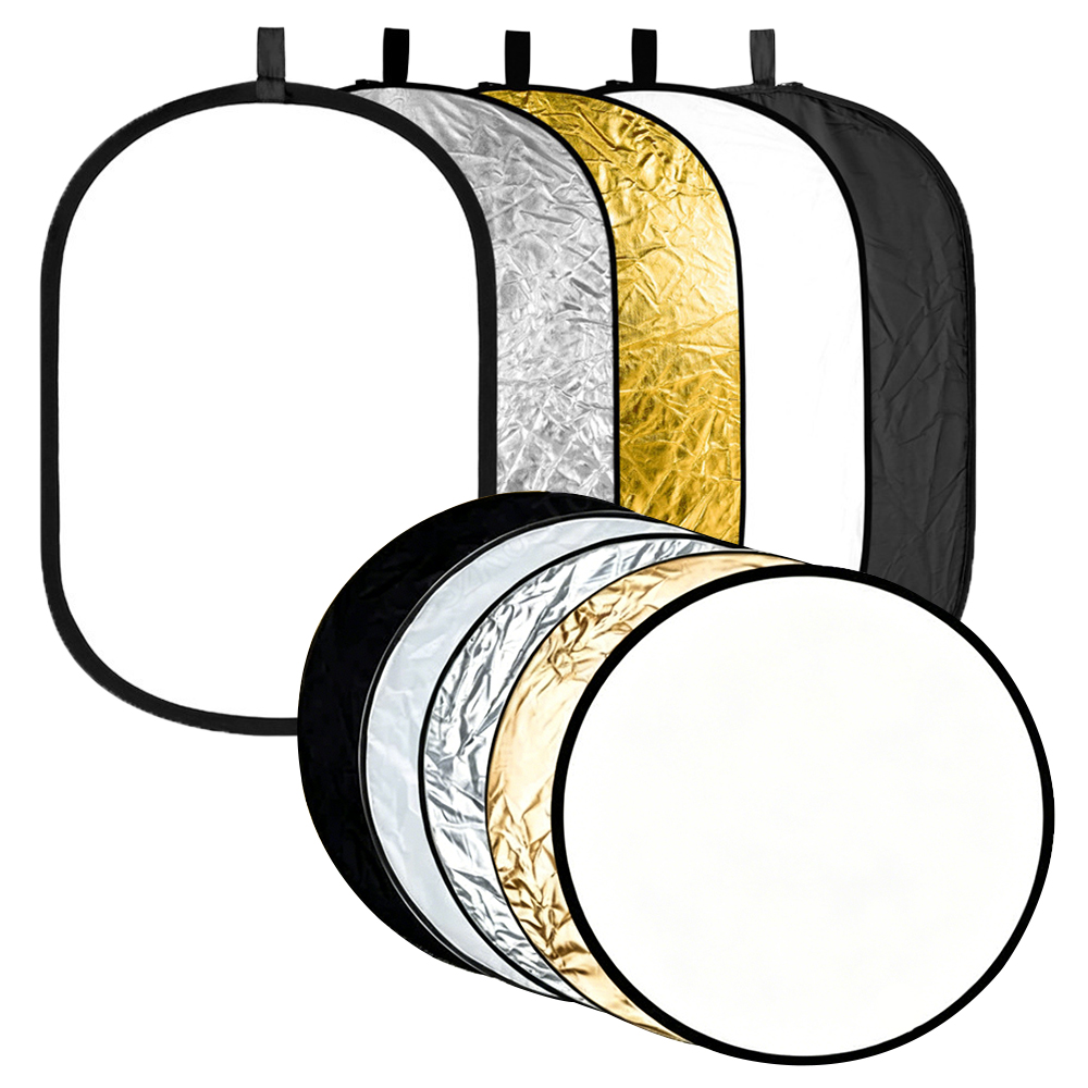 Photography Lighting For Outdoors - 60/80/110CM 5-in-1 Collapsible Light Reflector Oval