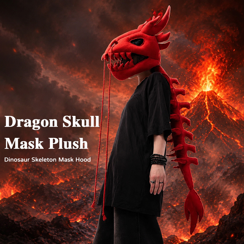 Photography And Lighting - Dragon Skull Spine Plush Hood Long