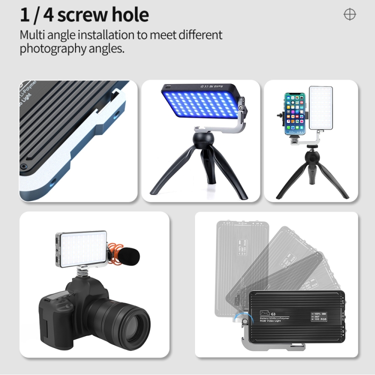 Pixel G3 Flat Panel RGB Fill L - Photography Lighting Lamp 评论和价格
