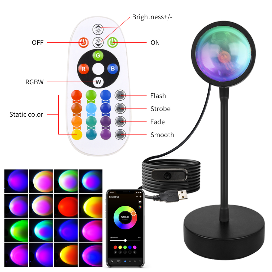 Tuya Smart Sunset Lamp USB Pro - Photography Lighting Mood 评论和价格