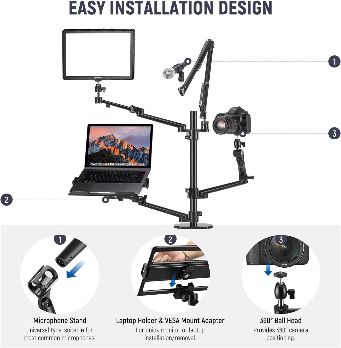 Desk Mount Overhead Camera Rig - Photography Lighting Rig 评论和价格