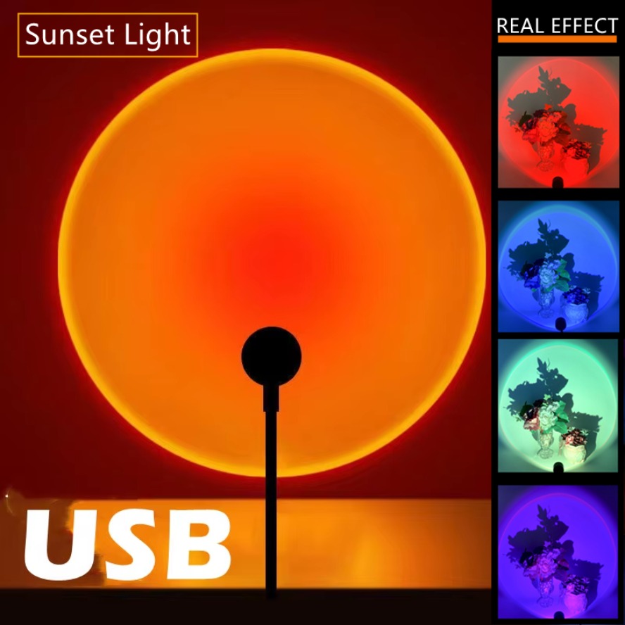 Led 5V Colorful USB Sunset Lam - Photography Lighting Mood 评论和价格