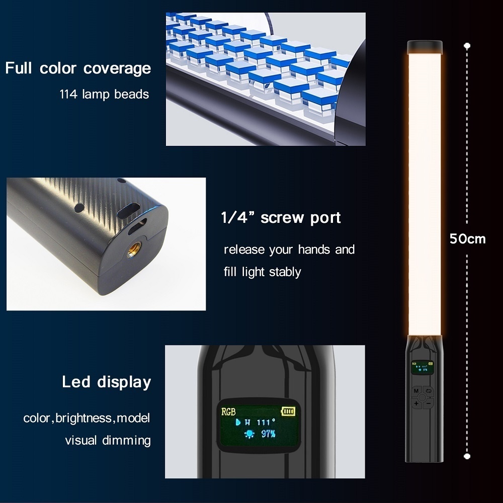 50CM RGB Stick Light Wand Ligh - Photography Types Of Lighting 评论和价格