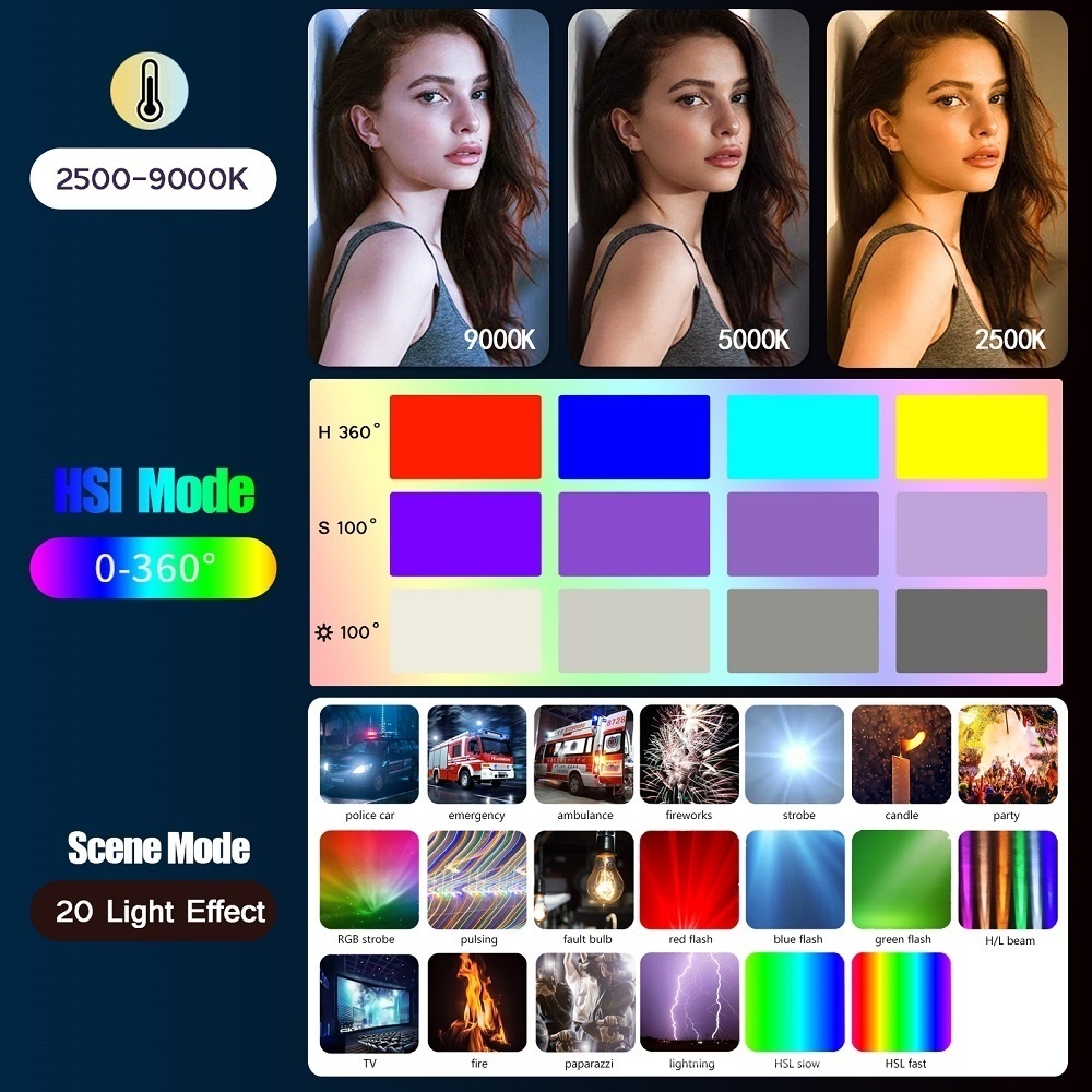 50CM RGB Stick Light Wand Ligh - Photography Types Of Lighting 评论和价格