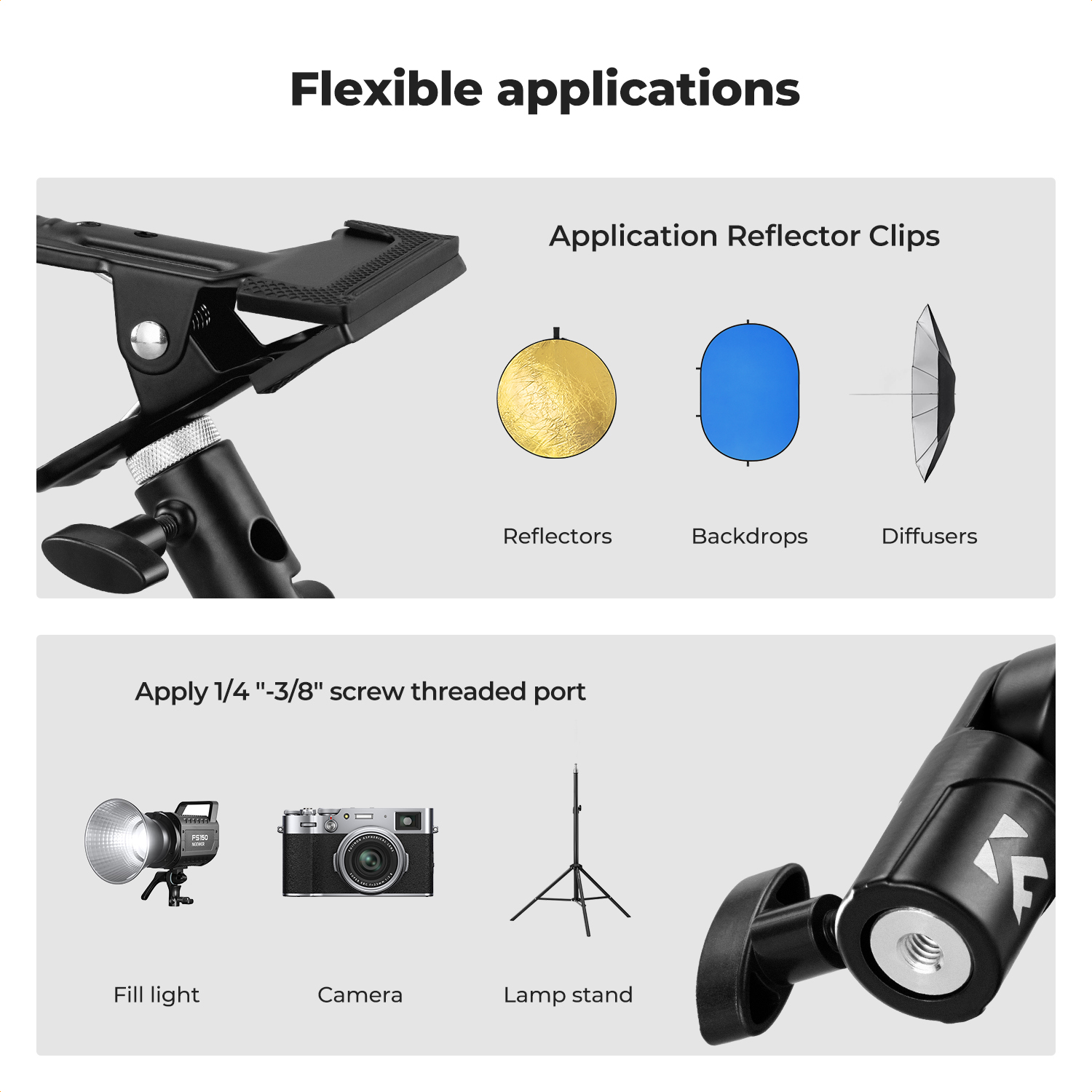 K&F CONCEPT Reflector Clip Hol - Reflector Arm Clamp 评论和价格
