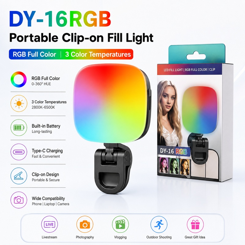 Portable RGB LED Fill Light Po - Photography Lighting For Outdoors 评论和价格