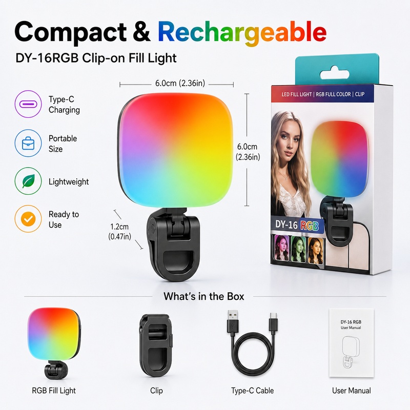 Portable RGB LED Fill Light Po - Photography Lighting For Outdoors 评论和价格
