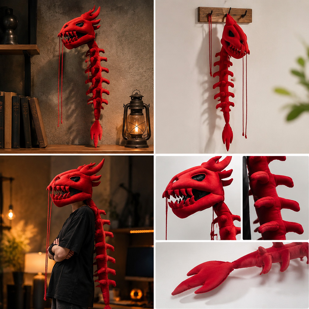 Dragon Skull Spine Plush Hood  - Photography And Lighting 评论和价格