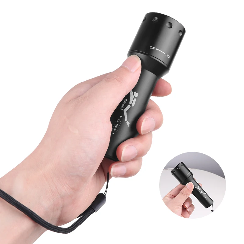 New T6 LED Diving Torch Long-R - Photography And Lighting 评论和价格