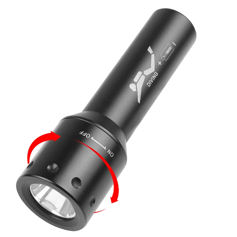 New T6 LED Diving Torch Long-R - Photography And Lighting 评论和价格