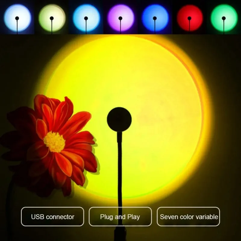 Mini USB ED Sunset Lamp Nightl - Photography Lighting Mood 评论和价格
